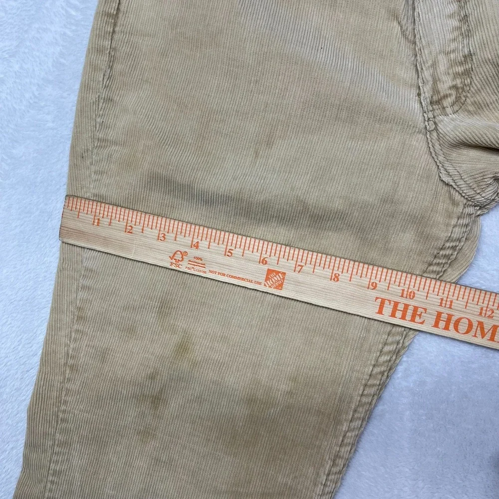 Vintage Men's Beige Corduroy‎ Bootcut Classic Pockets Bootcut Pants - 30X30.5